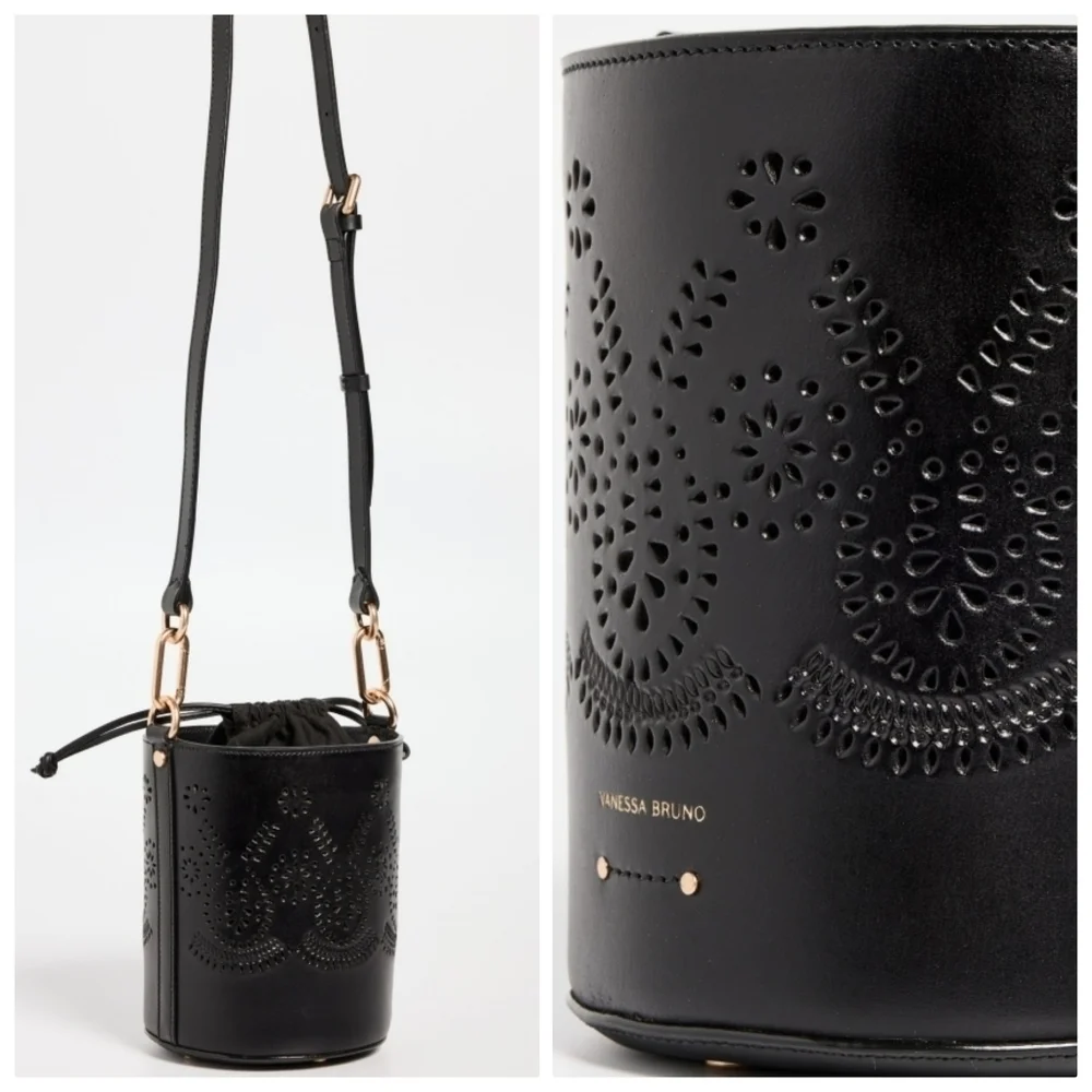 New Vanessa Bruno Holly Leather Mini Seau Limited Edition Black Bucket Handbag